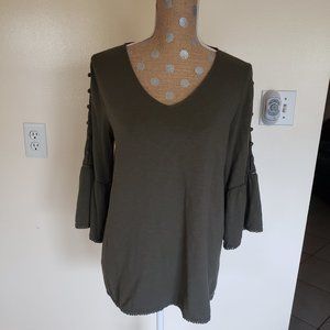 J.Jill  Olive Green Pullover Top